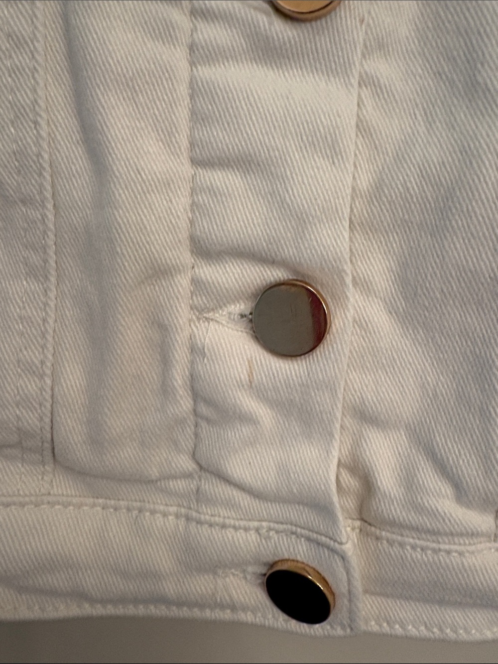 Draper James RSVP white denim Jacket with ruffle neck line - Picture 11 of 11